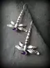 Huajie arete de gancho para oreja de libélula retro multicolor plata antigua accesorios de deseo transfronterizos pendientes de insectos de personalidad europeos y americanos venta directa