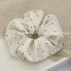 Estilo Coreano Ola Simple Punto Anillo para el Pelo Intestino Grueso Cuerda para el Cabello de Mujer de Alta Gama Cuerda para Recoger el Cabello Cola de Caballo Alta Cuerda para el Cabello Flor para el Cabello de Moda para Viajar al Trabajo