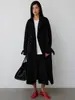Chaqueta corta cruzada popular europea y americana con media cremallera y cuello alto para mujer, corte holgado con cintura ajustable con cordón, abrigo casual a prueba de viento