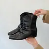 Botas de Moda Retro Duidui Botas Tipo Calcetín Negras Botas Cortas Nuevas Botas para Mujer con Altura Oculta Adelgazantes Botas tipo Martin 2026 Plisadas