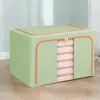 Caja de Almacenamiento Plegable Transparente para el Hogar con Apertura Frontal Tela Almacenamiento Organizador Plegable para Edredones Caja de Almacenamiento para Mudanzas