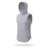Chaleco deportivo sin mangas con capucha de color liso, ligero, transpirable, estilo americano, de secado rápido, para hombre, de verano, transfronterizo