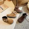 Otoño/Invierno 2026 Nuevos Zapatos Birkenstock para Niños Lazo Niña Moda Infantil Botines Estilo Coreano Princesa Media Caña Botas de Piel