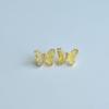Aretes Creativos Europeos y Americanos Transfronterizos Personalizados de Circonia Mariposa Colorida, Elegantes Aretes de Mariposa Tridimensionales de Piedra de Cristal para Mujer, Cristal