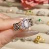 Camellia Tiktok joyería de simulación anillo de ágata de vidrio para mujer cobre chapado en oro real anillo diario pequeño abierto