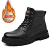 Botas Martin para Homens 2025 Outono Estilo Casual Britânico Retrô, Forradas com Lã, Engrossadas, Quentes, Botas de Couro de Algodão, Disponíveis para Atacado