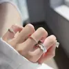 Anillo Ancho Plisado de Diseño Nicho Nuevo para Mujer, Corazón Delgado, Versátil, Clásico, Simple, a la Moda, Apertura Ajustable