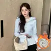 Chamarra con capucha ajustada para mujer, nuevo estilo otoño e invierno 2026, forrada de polar, con capucha, chaqueta corta casual para personas petite, adecuada para uso diario