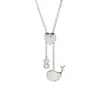 Estilo Ins Coreano Cadena para Clavícula Deslizante de Acero Inoxidable Múltiples Estilos Color Acero Dorado Colgante de Circonita Collar Apilable En Stock