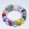 [Pedra Arco-Íris] Pulseira de Cristal Natural para Mulheres, Série de Nicho de Luxo Leve, Pulseira Versátil Atacado