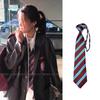 Corbata a Rayas Estilo Rosa Versión Coreana Nueva Retro Vintage Hecha a Mano Casual Versátil Bufanda para Mujer