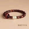 Pulseira de sândalo verde pulseira de bambu pulseira de festival de arranha-céu pulseira feminina de sândalo placa masculina nicho Wenwan contas de Buda fabricantes enviar Em Nome