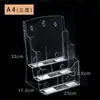 Suporte de Informação Acrílico Multicamadas A4 Caixa de Armazenamento Transparente A6 Página de Publicidade de Revista de Três Camadas A5 Display de Mesa Customização