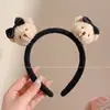 Linha do cabelo alta presilha de cabelo requintada atmosfera fofa faixa de cabeça adorno de cabeça estilo coreano feminina tiaras de cabeça de urso não apertam no elástico do cabelo