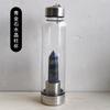 Botella de agua de cristal con forma hexagonal, de vidrio natural, rosa, morado y blanco, con alto contenido de boro, para té, venta al por mayor.