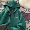 Moletom com Capuz para Homens e Mulheres, Primavera e Outono Americano Pesado Básico Versátil Cardigan com Zíper Jaqueta Nova de Inverno 2024