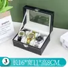 Caja de almacenamiento de relojes de 3 compartimentos de lujo ligero, caja para relojes, a prueba de polvo, caja de regalo, caja de joyería, caja de cuero, diseño de ventana, expositor de mostrador para el hogar