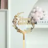 Decoração de Bolo de Aniversário Feliz Acrílico Estilo Ins Transfronteiriço Flor Topper de Bolo de Aniversário