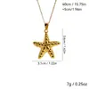Collar de Estrella de Mar Más Vendido Transfronterizo Acero Inoxidable Chapado al Vacío Oro Real de 18 Quilates Explosivo Natural Elegante Colgante Joyería para Mujeres