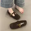 Nuevos Zapatos Mary Jane Elegantes para Mujer, de Suela Plana, con Piel Sintética, Estilo Retro Francés 2025, Elegancia Otoño e Invierno