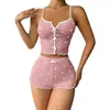 Caliente Nuevo Moda Transfronteriza Europea y Americana Estampado de Pestañas en Forma de Corazón Conjunto de Pijama Sexy para Mujer