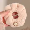 Goma para el pelo floral marrón, elegante y a la moda, con diseño de cuadros para mujer, nuevo estilo 2026, accesorio para el pelo de tela de alta calidad