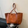 Bolsa Tote de Grande Capacidade, Bolsa Saco Elegante e Versátil de Ombro Único, Bolsa de Mão Casual Retrô Simples, Comércio Exterior Transfronteiriço
