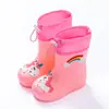 Botas de Chuva Infantis, Botas de Chuva Impermeáveis para Meninos, Botas de Água Leves Antiderrapantes para Meninas, Sapatos Aquáticos para Crianças de 2 a 10 Anos