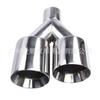Garganta de cola de acero inoxidable de doble salida de 63-89 mm Boquilla de cola de tubo de escape con borde soldado de doble capa en forma de Y de 2.5 pulgadas