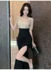 Vestido de Alta Qualidade Luxo Leve Slim Fit Emagrecedor Sexy Estilo Irmã Real Cauda de Peixe Fenda Longo Roupas de Trabalho para Mulheres