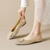 Weimei Girl 189-1 Sapatos de Salto Escondido com Fivela Quadrada e Bico Raso para Mulheres Estilo Francês Slip-On Solado Macio Sapatos de Vovó