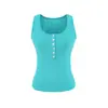 Camisola abotonada para mujer, top elegante y discreto, moda primavera/verano, prenda base ajustada, ceñido, sexy, top sin mangas escotado
