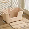 Caja de Arena para Gatos Extra Grande Antisalpicaduras Inodoro para Gatos a Prueba de Olores Caja de Arena para Gatos Enorme Arenero Abierto Compañero de Arena para Gatos