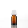 Atacado 5ml 10ml frascos de óleo essencial marrons com tampa preta, frascos conta-gotas, frascos reutilizáveis, pequenos frascos de vidro vazios para óleos essenciais