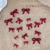 Acessórios para Nail Art Laço de Fita Vermelho Hollow-Out Ankora Mini Resina Vinho Tinto 3D Decorações de Unha Usáveis