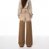 Nuevos jeans de otoño de estilo retro americano, color degradado, holgados de pierna ancha para mujer, pantalones casuales de línea A, adelgazantes, de pierna recta