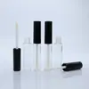 Frasco Preto de Gloss Labial Tubo de Gloss Labial Tubo Vazio Transparente Óleo Labial Preto Amostra Corretivo Sombra Líquida Líquido DIY Sub-Frasco