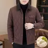 Abrigo de Algodón para Hombre Estilo Old Money con Cuello Revatible de Color Contrastante, Relleno de Seda de Morera, Acolchado, Otoño e Invierno, para Padres de Mediana Edad y Jóvenes, Ropa de Abrigo Cálida