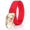 2.5 cinturón de hebilla automática de moda para mujer lona nailon simple pequeño cinturón casual delgado para mujer