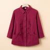 Abrigo Delgado de Primavera y Verano para Mujeres de Mediana Edad y Mayores, Top de Manga Larga con Solapa y Botones de Talla Grande para Madres y Ancianas, Ropa de Abuela