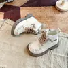 Botas para Niñas de 6 a 12 Años, Nuevo Estilo Otoño e Invierno, Botines para Niños, Antideslizantes, Cálidas, Botas de Piel Estilo Coreano, Botas para Niños Mayores