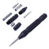Chaflanador de cinco hojas titanio plateado seis mangos juego de seis piezas 6mm-19mm combinación de punzón negro abridor de agujeros para carpintería