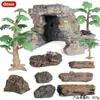 Juguetes de Casa Pequeña Transfronterizos para Niños, Juego de Imitación, Cabaña Realista de Paja de Granja, Decoraciones de Escena de Mesa de Arena de Paisaje Micro