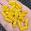 6 * 16mm Ágata Amarilla tubo recto Jade cuentas sueltas Calcedonia Amarilla eslabón de camino pulsera collar accesorios de joyería cuentas