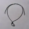Colgante Oval Geométrico de Esmalte de Lujo Ligero y de Alta Gama Cadena Larga de Suéter con Cordón Moda de Nicho Tendencia Collar para Commuter