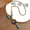 Jingdezhen cerámica collar suministro regalo colgante cadena de suéter lindo estudiante femenino Jingdezhen joyería de animales caricatura