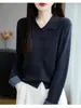 Hermoso Cardigan de Punto con Cuello Polo de Manga Larga para Mujer, Ropa Nueva de Principios de Otoño, Suéter Camisa de Moda, Camiseta Básica