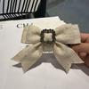 Coreia do Sul Doce Novo Estilo Chanel Tecido de Malha Laço Pelúcia Quadrado Diamante Primavera Grampo de Cabelo Acessórios de Cabelo de Alta Qualidade