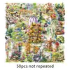 50 Piezas de Pegatinas Transparentes de Mascota de Secretos del Jardín, Flores y Plantas, Estilo Girly de Instagram, Decoración Exquisita para Diarios y Tazas de Té