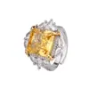 Joia Huabi Nova 2024 Diamante de Alto Carbono Corte Flor de Gelo Cobre Inlaid Conjunto Quadrado Princesa para Mulheres 12*12